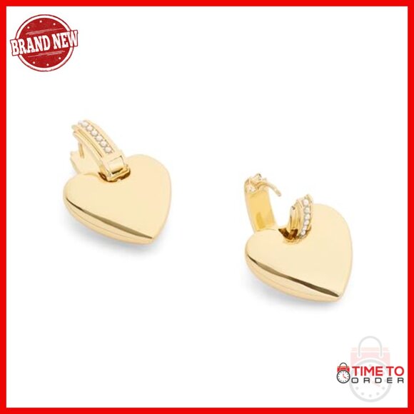 Signature Puffy Heart Charm Drop Earrings with Mini Pearls - Picture 3 of 5